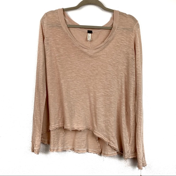 Free People Tops - We the Free distressed raw hem top long sleeve